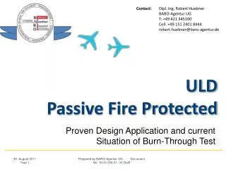 ULD Passive Fire Protected