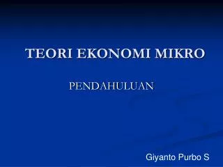 teori ekonomi mikro