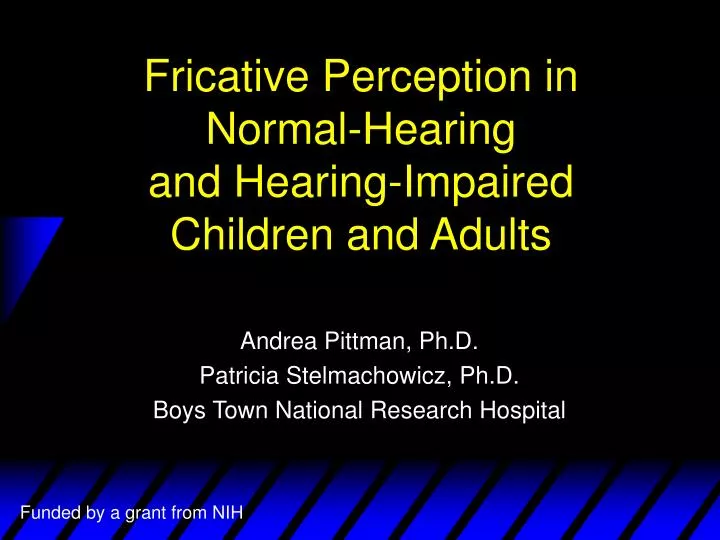 fricative perception in normal hearing and hearing impaired children and adults