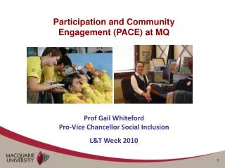 Participation and Community Engagement (PACE) at MQ