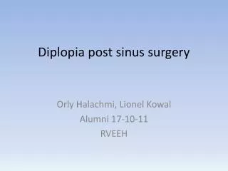 Diplopia post sinus surgery