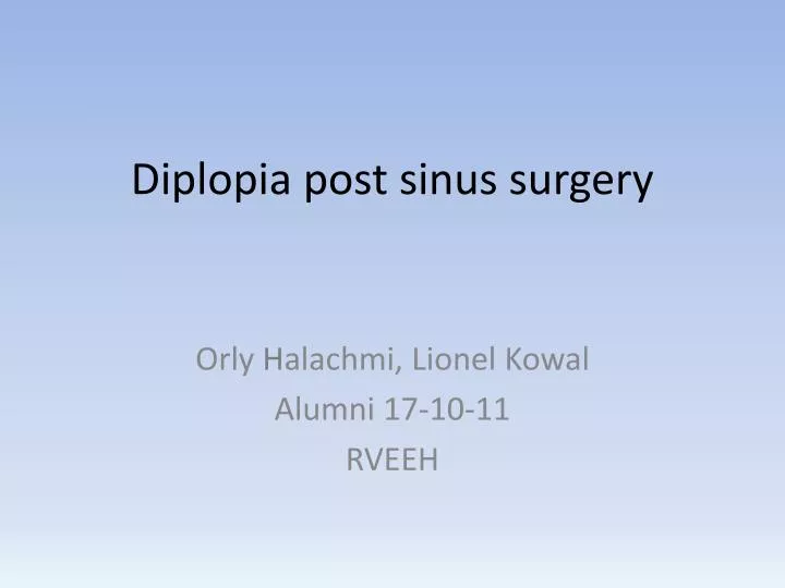 diplopia post sinus surgery
