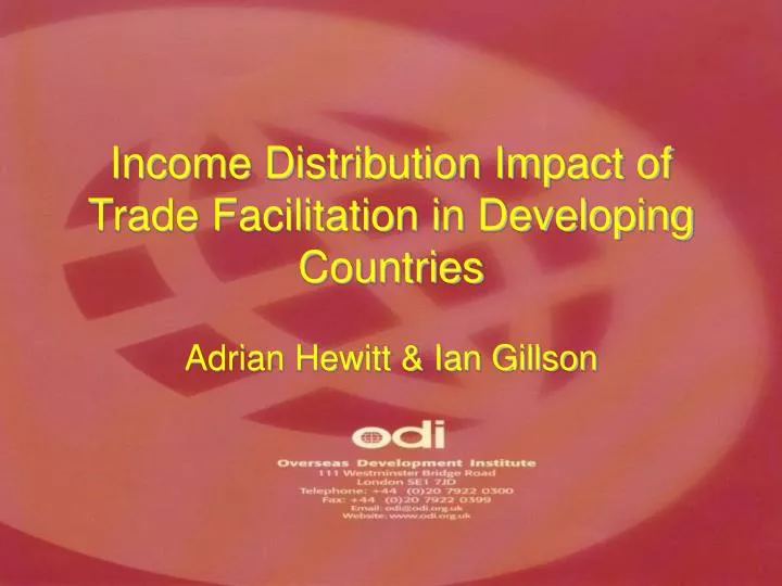 income distribution impact of trade facilitation in developing countries