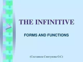 THE INFINITIVE