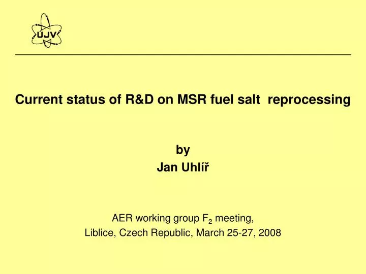 current status of r d on msr fuel salt reprocessing