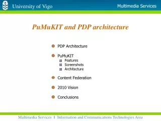 PuMuKIT and PDP architecture