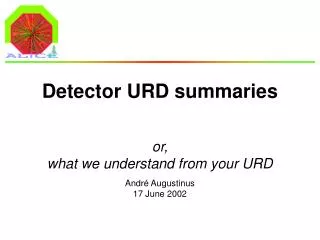 Detector URD summaries
