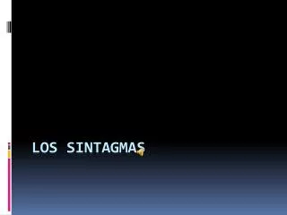 los sintagmas