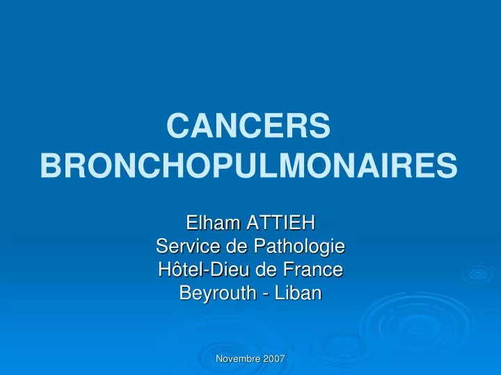 cancers bronchopulmonaires