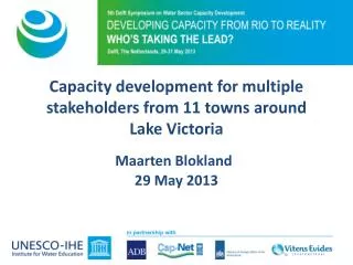 Capacity development for multiple stakeholders from 11 towns around Lake Victoria