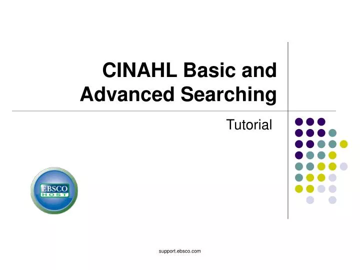 cinahl basic and advanced searching