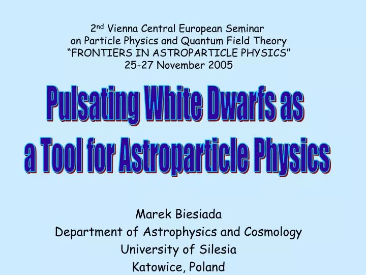 marek biesiada department of astrophysics and cosmology university of silesia katowice poland