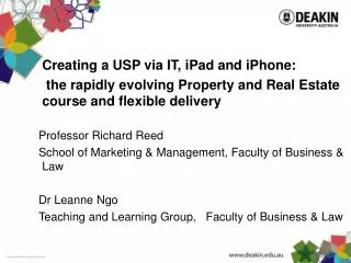 Creating a USP via IT, iPad and iPhone: