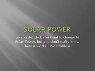 Solar Power