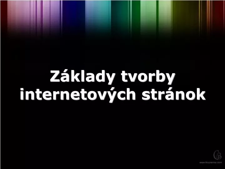 z klady tvorby internetov ch str nok