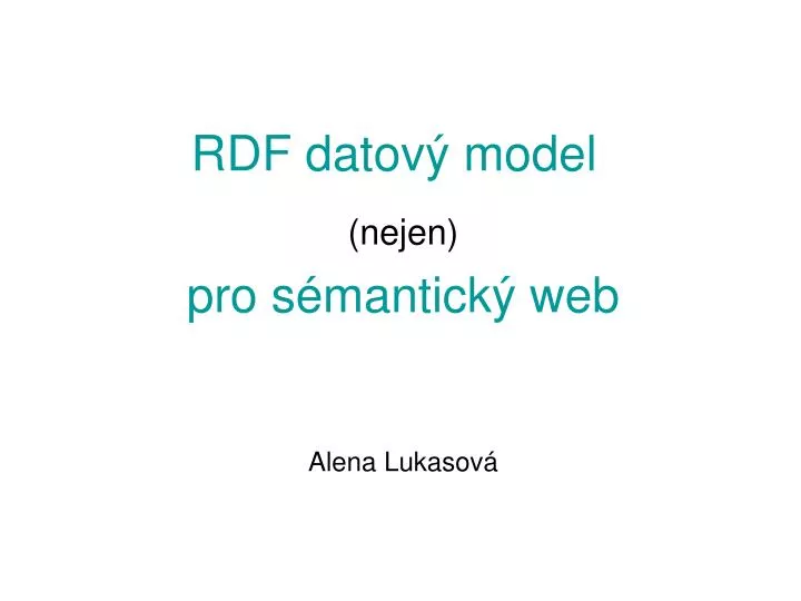 rdf datov model