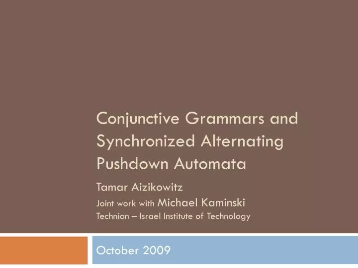 conjunctive grammars and synchronized alternating pushdown automata