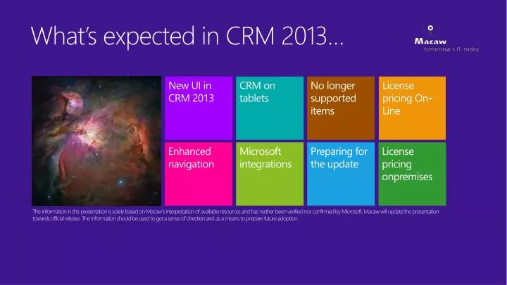 what s expected in crm 2013