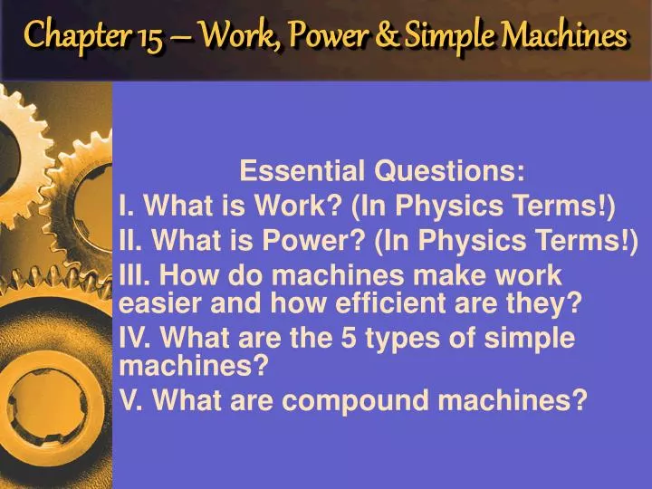 INTRO TO SIMPLE MACHINES:GEARS 