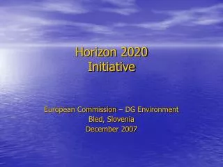 Horizon 2020 Initiative