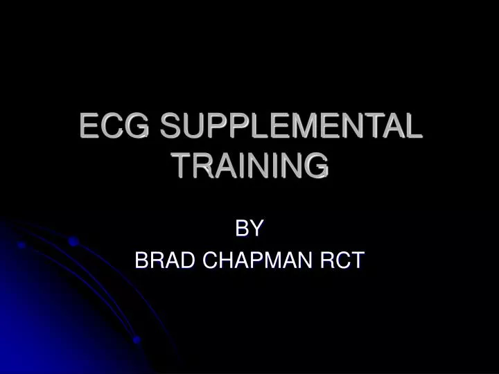ecg supplemental training