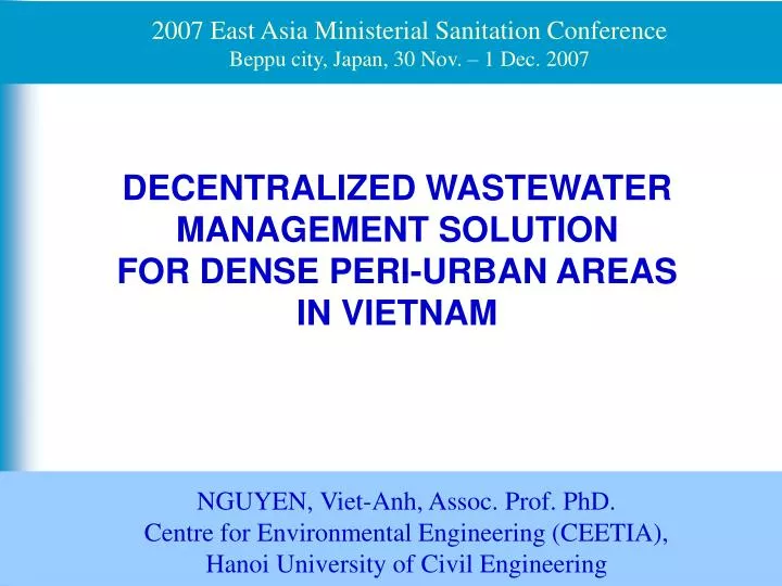 decentralized wastewater management solution for dense peri urban areas in vietnam