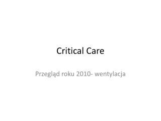 critical care