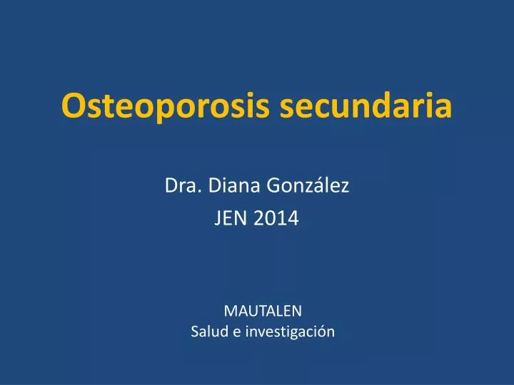 osteoporosis secundaria