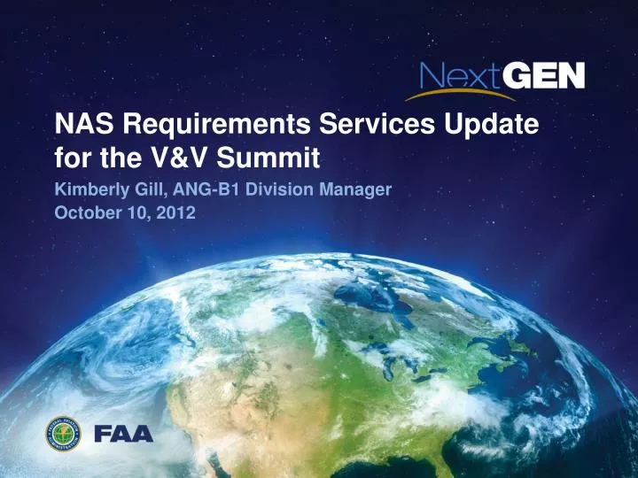 nas requirements services update for the v v summit