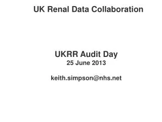 UK Renal Data Collaboration