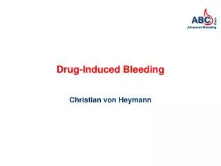 Drug-Induced Bleeding