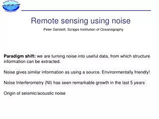 Remote sensing using noise