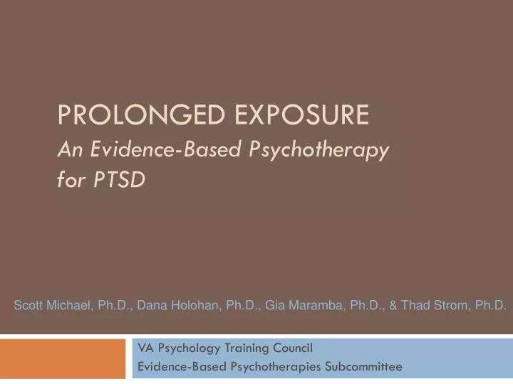 prolonged exposure an evidence based psychotherapy for ptsd