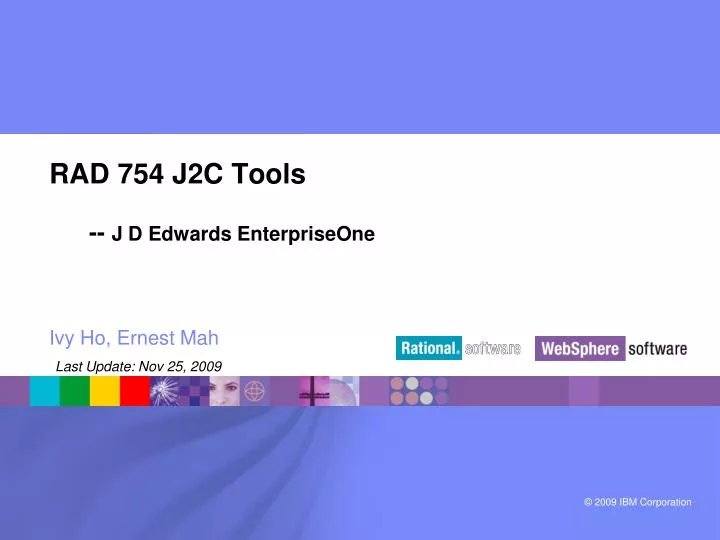 rad 754 j2c tools j d edwards enterpriseone
