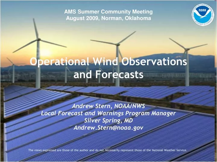 operational wind observations and forecasts