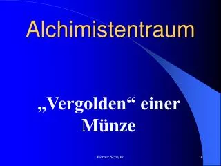 vergolden einer m nze
