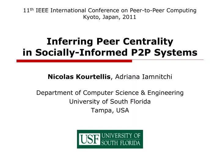 inferring peer centrality in socially informed p2p systems