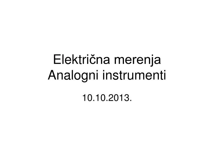 elektri na merenja analogni instrumenti