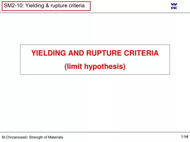 yielding and rupture criteria limit hypothesis