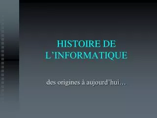 histoire de l informatique