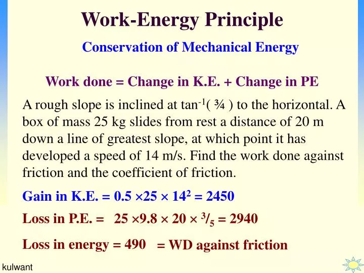 work energy principle