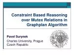 Constraint Based Reasoning over Mutex Relations in Graphplan Algorithm - slide 1