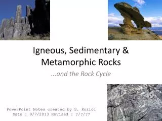 Igneous, Sedimentary &amp; Metamorphic Rocks