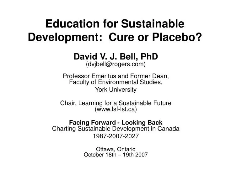 education for sustainable development cure or placebo