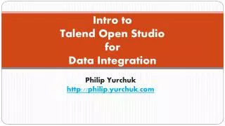 Intro to Talend Open Studio for Data Integration