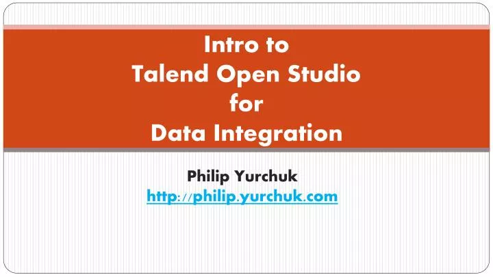intro to talend open studio for data integration