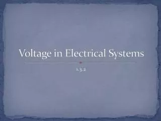 Voltage in Electrical Systems