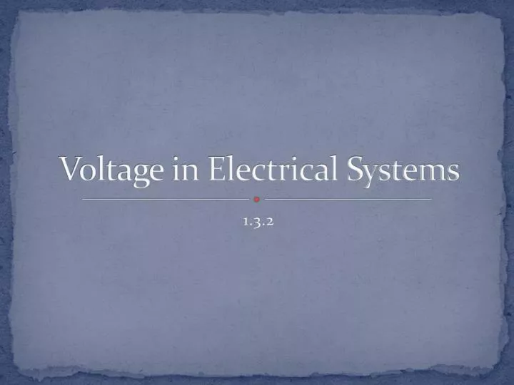 voltage in electrical systems