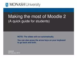 Making the most of Moodle 2 (A quick guide for students)