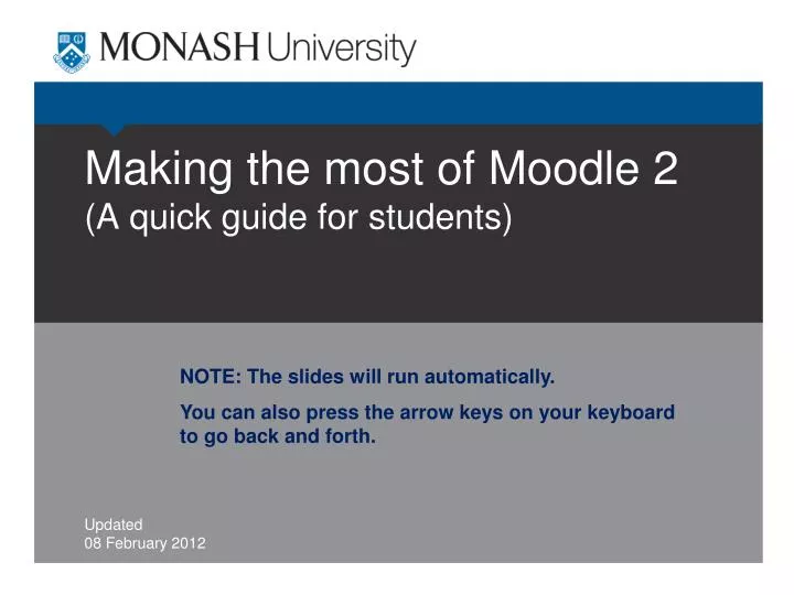 making the most of moodle 2 a quick guide for students